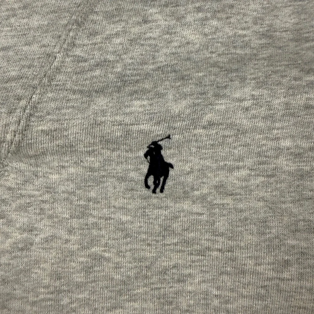 Polo Ralph Lauren Shawl Collar Sweatshirt Gray Elbow Patches Mens XL Fleece